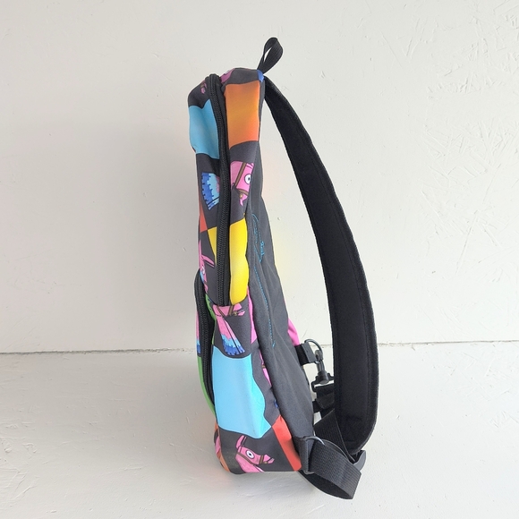 FORTNITE | New Unisex Amplify Rainbow Checkered Sling School Backpack - Picture 6 of 10